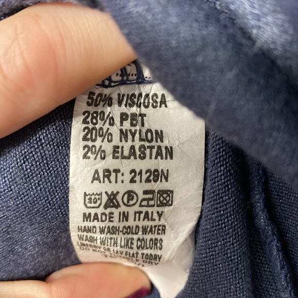 Tempo Paris Dolman Sleeve Scoop Neck High Low Multi-Blue M/L Sweater - Picture 4 of 5